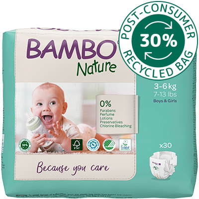 Bambo Nature diaper size 2 in I'm green packaging