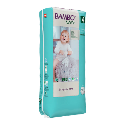 Cuecas-Fralda Bambo Nature 4, (7-12kg / 15-26 lbs), 40 unidades.