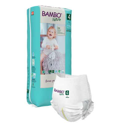 Cuecas-Fralda Bambo Nature 4, (7-12kg / 15-26 lbs), 40 unidades.