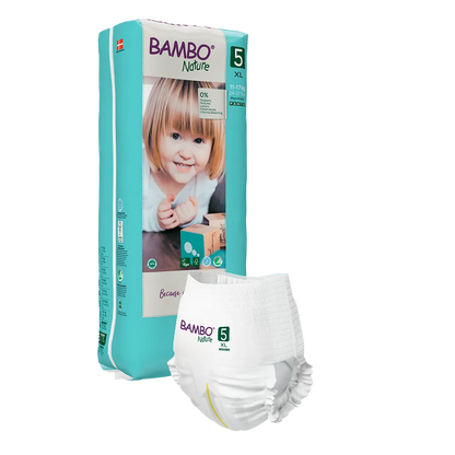Cuecas-Fralda Bambo Nature 5, (11-17 kg / 24-37 lbs), 38 unidades.
