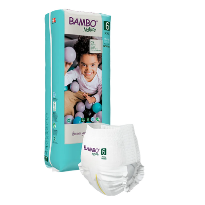 Cuecas-Fralda Bambo Nature 6, (15+ kg / 33+ lbs), 38 unidades.