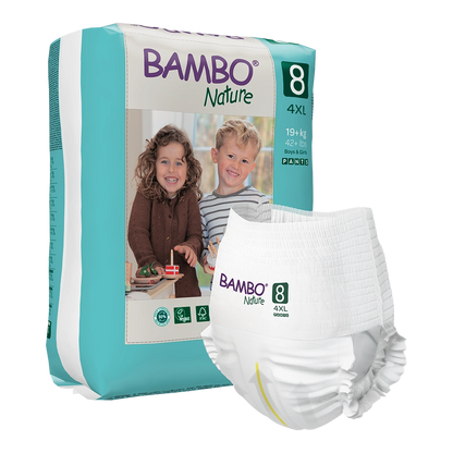Cuecas-Fralda Bambo Nature 8, (19+ kg / 42+ lbs), 16 unidades.