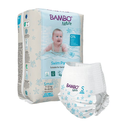 Bambo Nature Fraldas de banho S, (7-12 kg), 12 unidades.